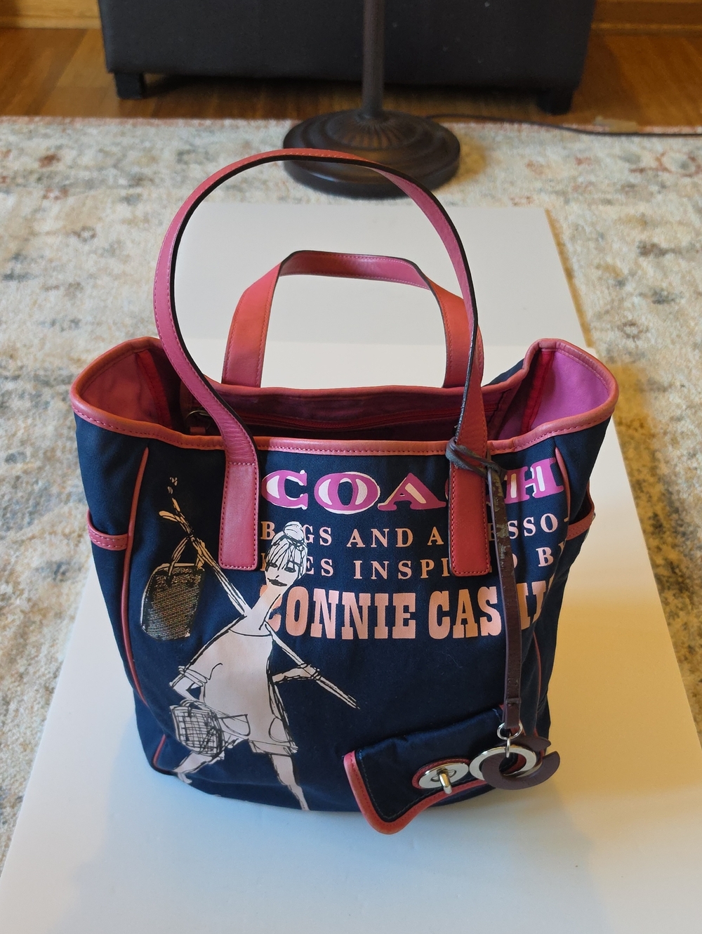 Coach Bonnie Cashin Tribute Canvas Tote. M0873-13530. 12×12×5.5×9 inch strap.